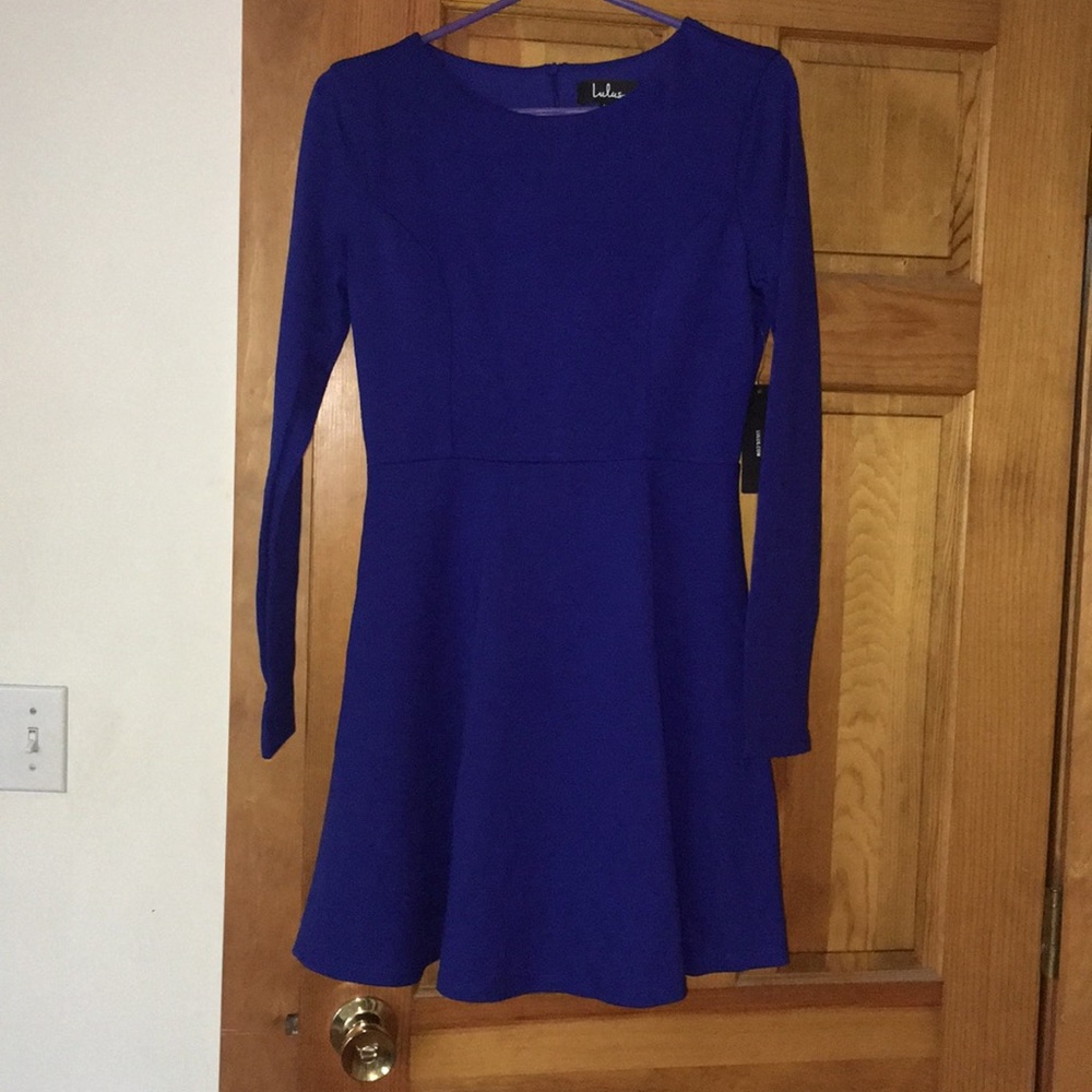 Forever chic royal blue long sleeve dress